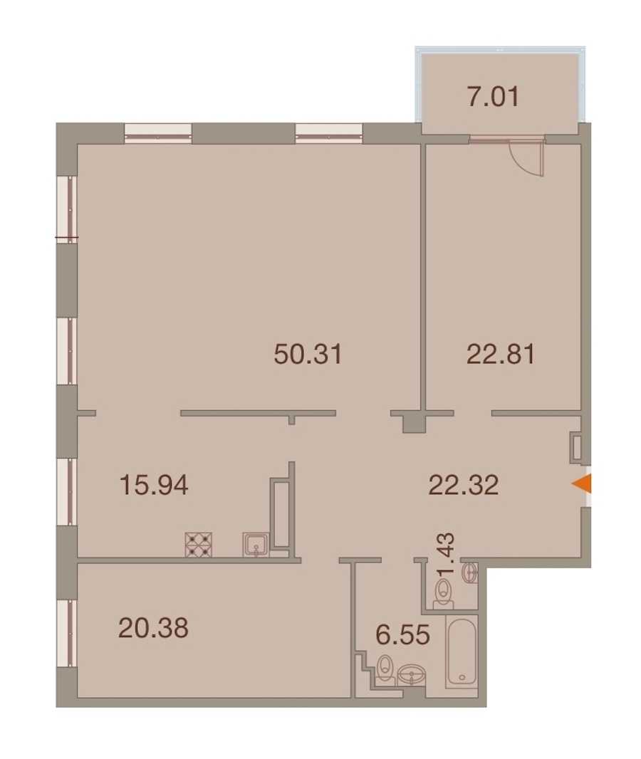 Трехкомнатная квартира в : площадь 143.25 м2 , этаж: 8 – купить в Санкт-Петербурге
